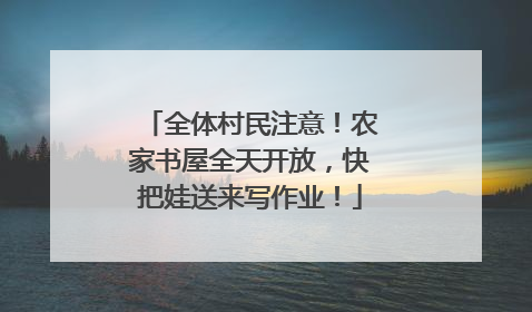 全体村民注意！农家书屋全天开放，快把娃送来写作业！
