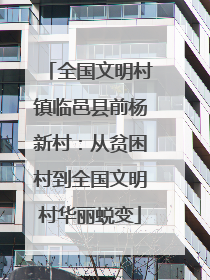 全国文明村镇临邑县前杨新村：从贫困村到全国文明村华丽蜕变