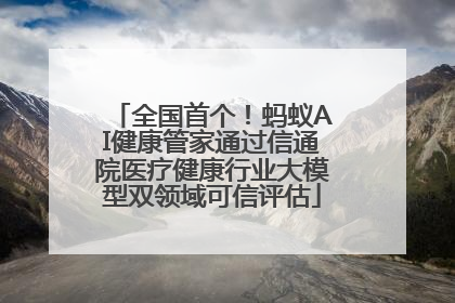 全国首个！蚂蚁AI健康管家通过信通院医疗健康行业大模型双领域可信评估