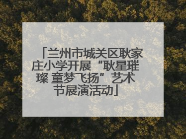 兰州市城关区耿家庄小学开展“耿星璀璨 童梦飞扬”艺术节展演活动