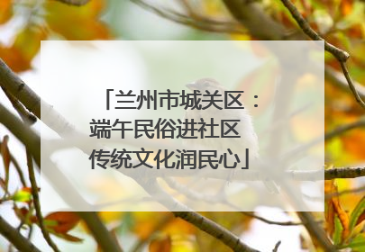兰州市城关区：端午民俗进社区 传统文化润民心