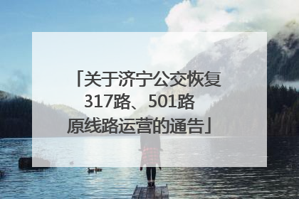 关于济宁公交恢复317路、501路原线路运营的通告