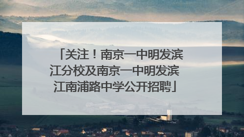 关注！南京一中明发滨江分校及南京一中明发滨江南浦路中学公开招聘