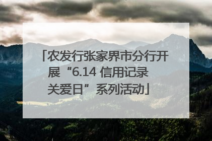 农发行张家界市分行开展“6.14 信用记录关爱日”系列活动