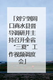 刘宁到周口商水县督导调研并主持召开全省“三夏”工作视频调度会