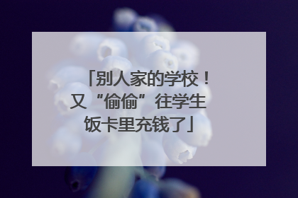 别人家的学校！又“偷偷”往学生饭卡里充钱了