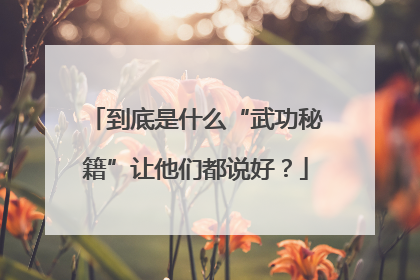 到底是什么“武功秘籍”让他们都说好？