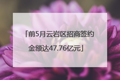 前5月云岩区招商签约金额达47.76亿元