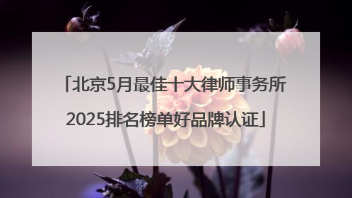 北京5月最佳十大律师事务所2025排名榜单好品牌认证