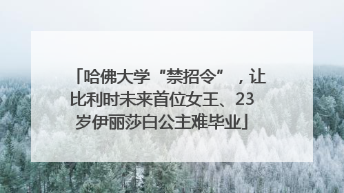 哈佛大学“禁招令”，让比利时未来首位女王、23岁伊丽莎白公主难毕业