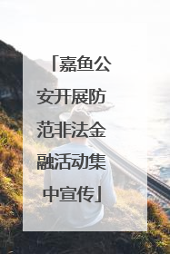 嘉鱼公安开展防范非法金融活动集中宣传