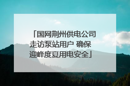 国网荆州供电公司走访泵站用户 确保迎峰度夏用电安全