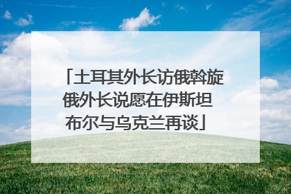 土耳其外长访俄斡旋 俄外长说愿在伊斯坦布尔与乌克兰再谈