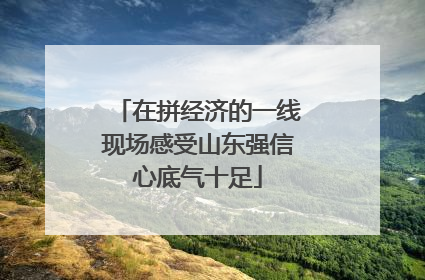 在拼经济的一线现场感受山东强信心底气十足