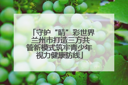 守护“睛”彩世界 兰州市打造三方共管新模式筑牢青少年视力健康防线