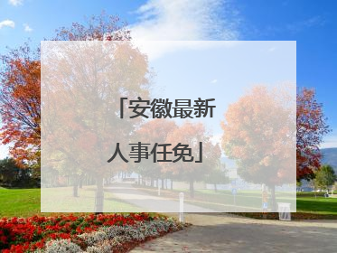 安徽最新人事任免