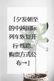 夕发朝至的中越国际列车恢复开行 线路、购票方式公布→