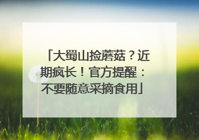 大蜀山捡蘑菇？近期疯长！官方提醒：不要随意采摘食用
