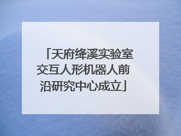 天府绛溪实验室交互人形机器人前沿研究中心成立