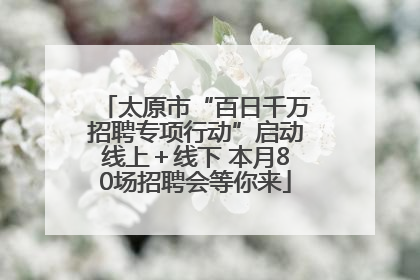 太原市“百日千万招聘专项行动”启动线上＋线下 本月80场招聘会等你来