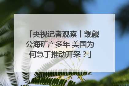 央视记者观察丨觊觎公海矿产多年 美国为何急于推动开采？