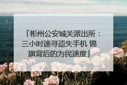 彬州公安城关派出所：三小时速寻遗失手机 锦旗背后的为民速度