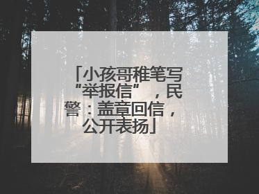 小孩哥稚笔写“举报信”，民警：盖章回信，公开表扬