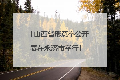 山西省形意拳公开赛在永济市举行