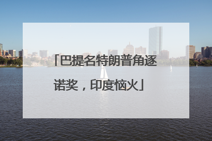 巴提名特朗普角逐诺奖，印度恼火