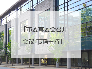 市委常委会召开会议 韦韬主持