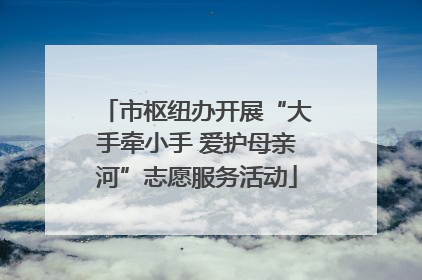 市枢纽办开展“大手牵小手 爱护母亲河”志愿服务活动