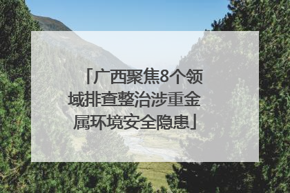 广西聚焦8个领域排查整治涉重金属环境安全隐患