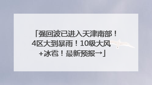 强回波已进入天津南部！4区大到暴雨！10级大风+冰雹！最新预报→