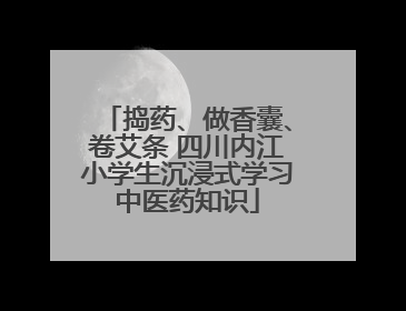 捣药、做香囊、卷艾条 四川内江小学生沉浸式学习中医药知识