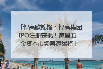 悍高欧锦锋：悍高集团IPO注册获批！家居五金资本市场再添猛将