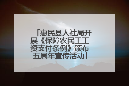惠民县人社局开展《保障农民工工资支付条例》颁布五周年宣传活动