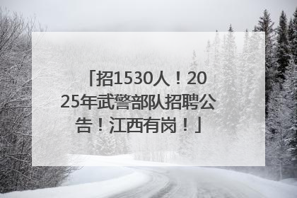 招1530人！2025年武警部队招聘公告！江西有岗！