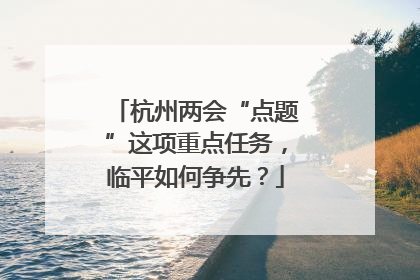 杭州两会“点题”这项重点任务，临平如何争先？