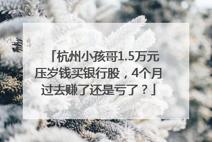 杭州小孩哥1.5万元压岁钱买银行股，4个月过去赚了还是亏了？