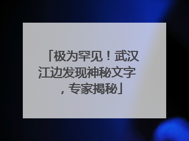 极为罕见！武汉江边发现神秘文字，专家揭秘