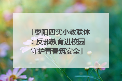 枣阳四实小教联体：反邪教育进校园 守护青春筑安全