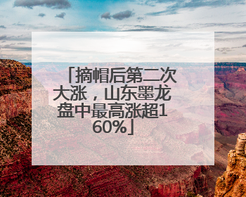 摘帽后第二次大涨，山东墨龙盘中最高涨超160%