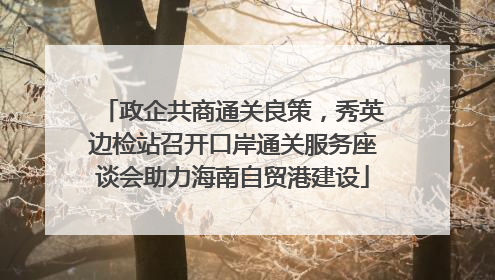 政企共商通关良策，秀英边检站召开口岸通关服务座谈会助力海南自贸港建设