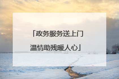 政务服务送上门 温情助残暖人心