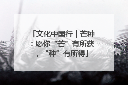文化中国行｜芒种：愿你“芒”有所获，“种”有所得