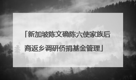新加坡陈文确陈六使家族后裔返乡调研侨捐基金管理