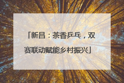 新昌：茶香乒乓，双赛联动赋能乡村振兴