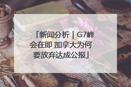 新闻分析｜G7峰会在即 加拿大为何要放弃达成公报