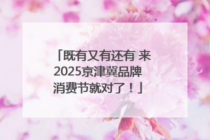 既有又有还有 来2025京津冀品牌消费节就对了！
