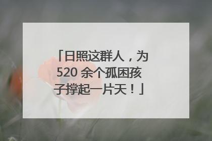 日照这群人，为 520 余个孤困孩子撑起一片天！